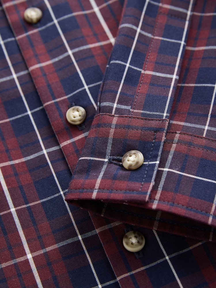 Plum Purple Long Sleeve Cotton Check Shirt (3-16yrs) - Image 4 of 4