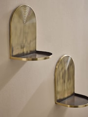 Gold Set of 2 Display Shelves - Image 2 of 7