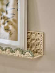 Sage Green Woven Scallop Picture Shelf - Image 3 of 5