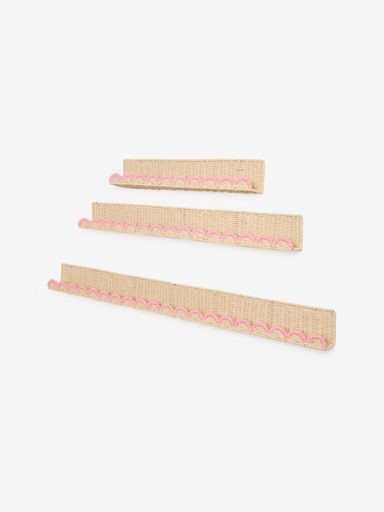 Pink Woven Scallop Picture Shelf - Image 1 of 2 Pink Woven Scallop Picture Shelf - Image 1 of 2