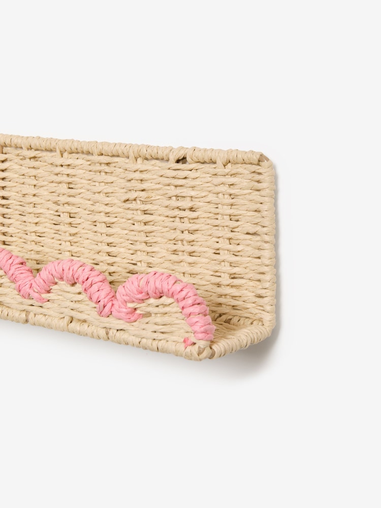 Pink Woven Scallop Picture Shelf - Image 2 of 2 Pink Woven Scallop Picture Shelf - Image 2 of 2