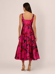 Adrianna Papell Pink Rose Jacquard Ankle Dress - Image 2 of 7