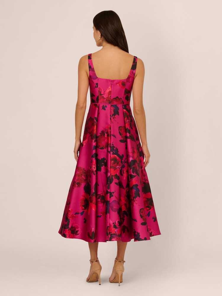 Adrianna Papell Pink Rose Jacquard Ankle Dress - Image 2 of 7