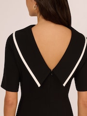 Adrianna Papell Roll Neck Sheath With V Back Black Dress - Image 5 of 7