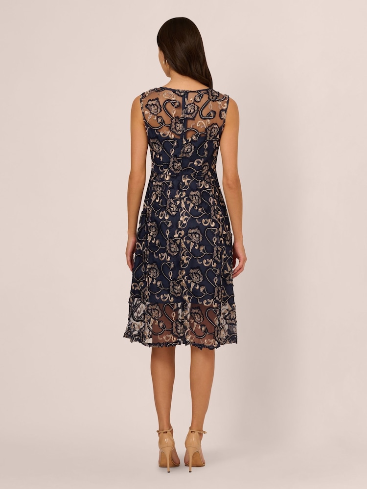 Adrianna Papell Blue Studio Embroidered Midi Dress - Image 2 of 6