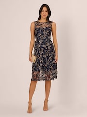 Adrianna Papell Blue Studio Embroidered Midi Dress - Image 3 of 6