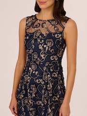 Adrianna Papell Blue Studio Embroidered Midi Dress - Image 4 of 6