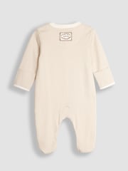 JoJo Maman Bébé 100% Organic Cotton Bear Embroidered Sleepsuit - Imagen 4 de 5