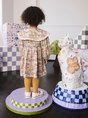 Ochre Yellow Print Long Sleeve Collar Dress (3mths-8yrs) - Image 3 of 9