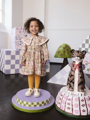 Ochre Yellow Print Long Sleeve Collar Dress (3mths-8yrs) - Image 4 of 9