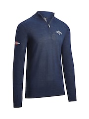 Callaway Apparel Blue 1/4 Blended Merino Sweater - Image 1 of 2