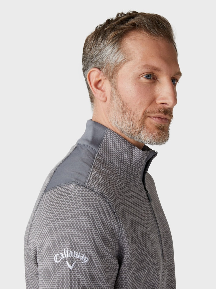 Callaway Apparel Grey Hex Quarter Zip Fleece - Image 3 of 10