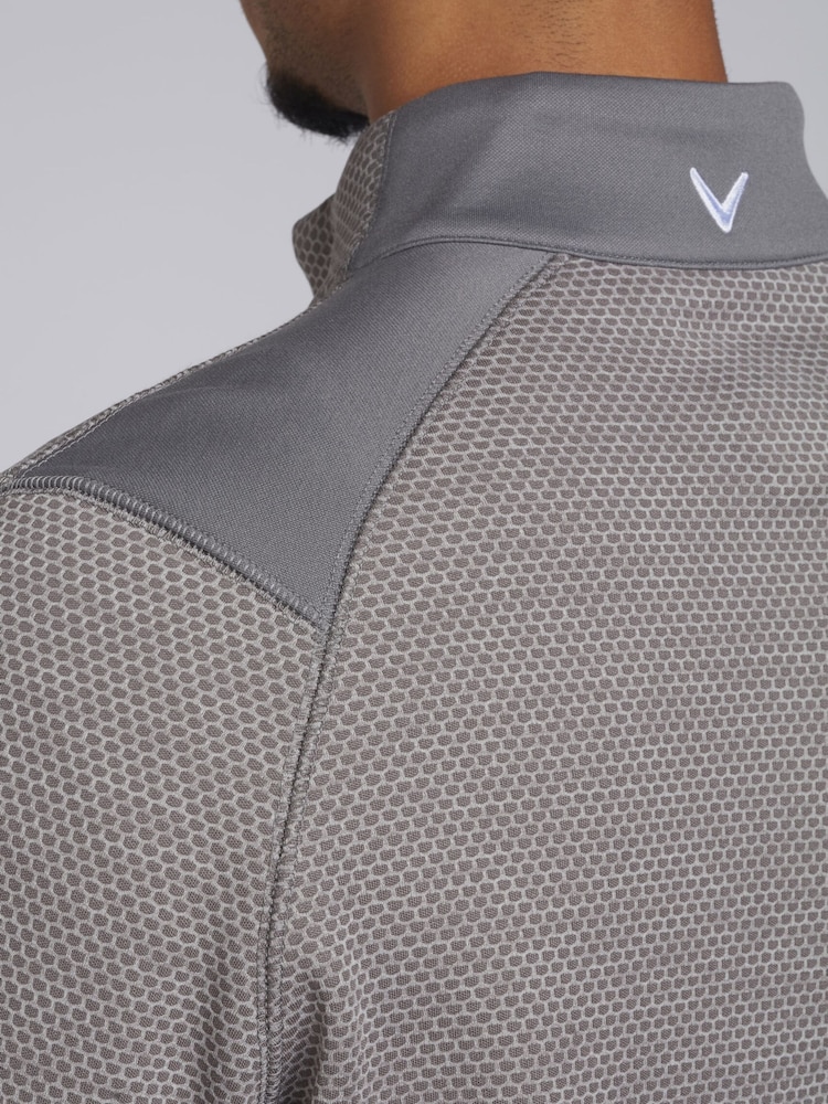 Callaway Apparel Grey Hex Quarter Zip Fleece - Image 6 of 10