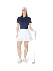 Callaway Apparel Ladies Blue Swingtech Short Sleeve Solid Polo Shirt - Imagen 1 de 3