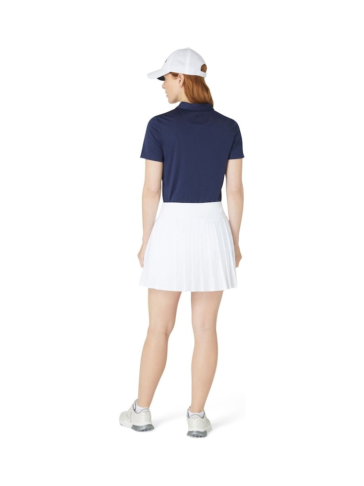 Callaway Apparel Ladies Blue Swingtech Short Sleeve Solid Polo Shirt - Imagen 2 de 3