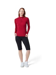 Callaway Apparel Red Lightweight Knit Heathered ¼ Zip Top - Image 1 of 5