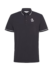 Original Penguin Oversized Heritage Piped Black Polo Shirt - Image 5 of 6
