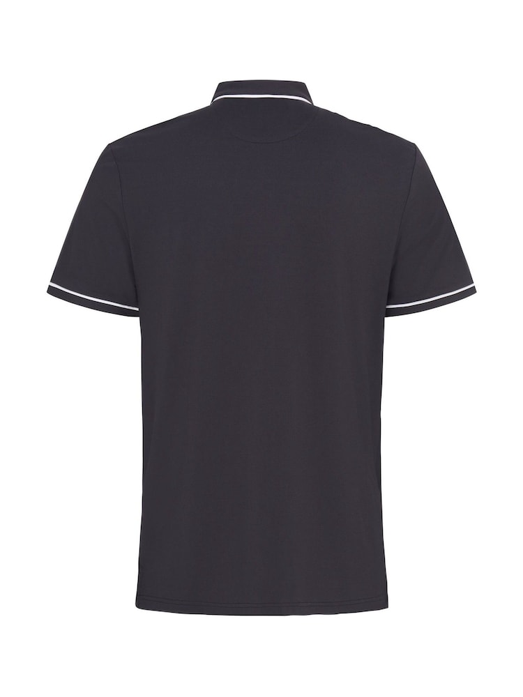 Original Penguin Oversized Heritage Piped Black Polo Shirt - Image 6 of 6