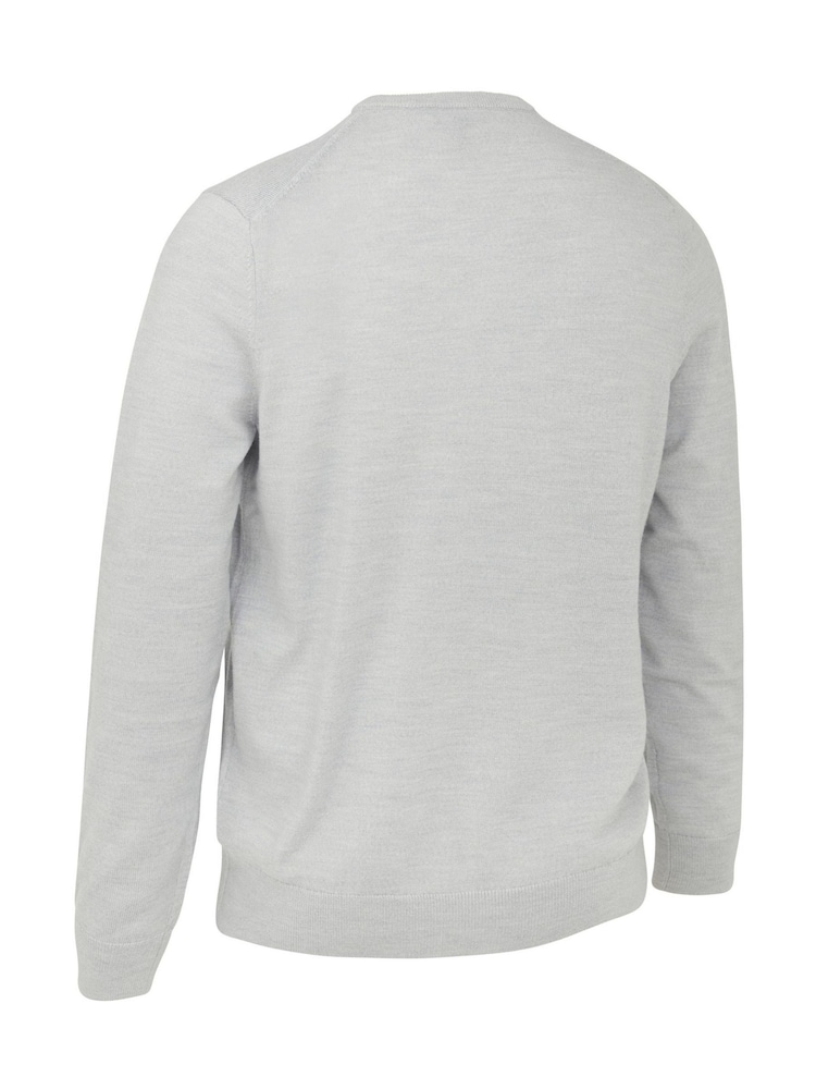 Callaway Apparel Mens Blue Merino Wool V-Neck Sweater - Image 2 of 2