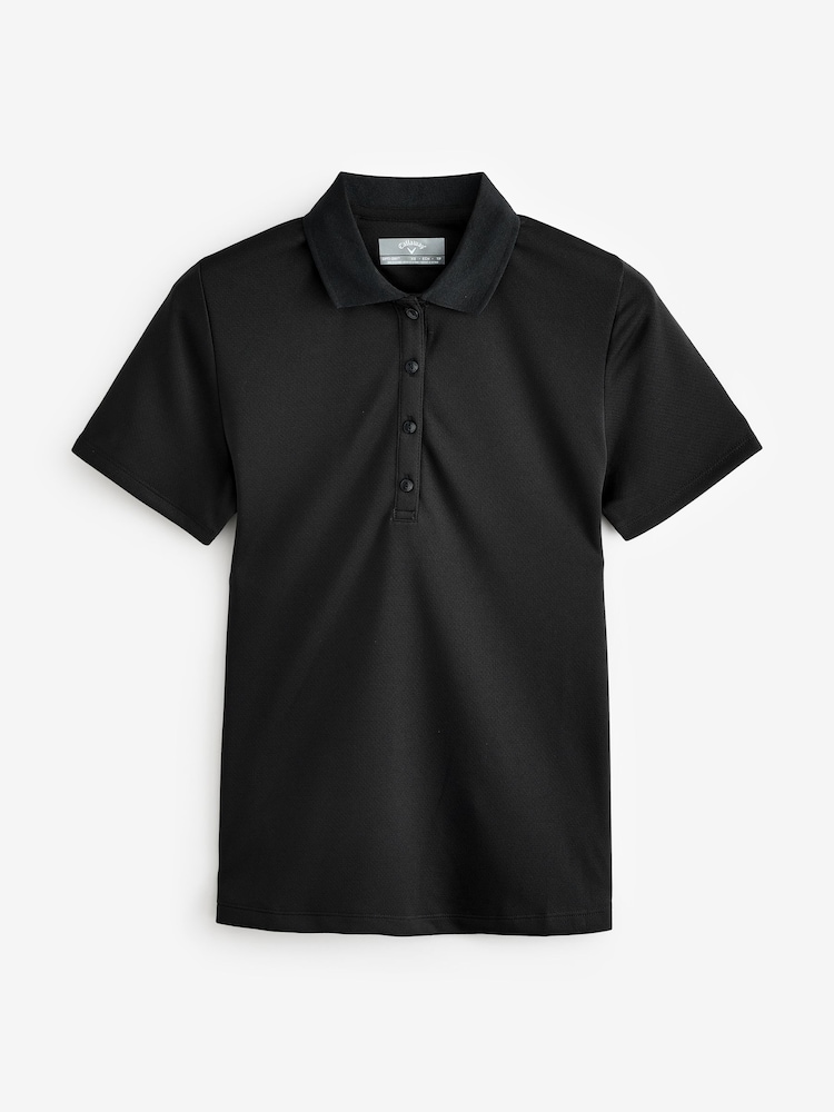 Polo negro liso de manga corta con Swingtech para mujer de Callaway Apparel - Imagen 1 de 2