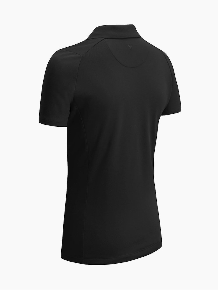 Polo negro liso de manga corta con Swingtech para mujer de Callaway Apparel - Imagen 2 de 2
