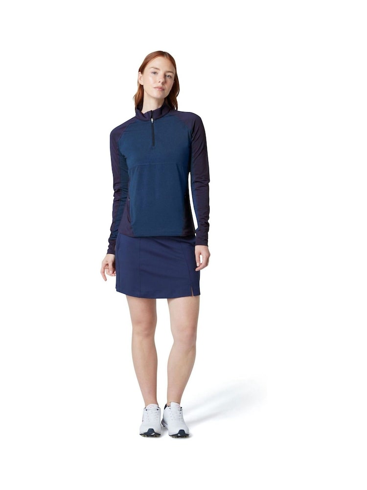 Callaway Apparel Blue Lightweight Knit Heathered ¼ Zip Top - Image 1 of 4
