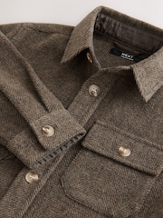 Chocolate Brown Herringbone Brushed jacket (3-16yrs) - Image 9 of 9