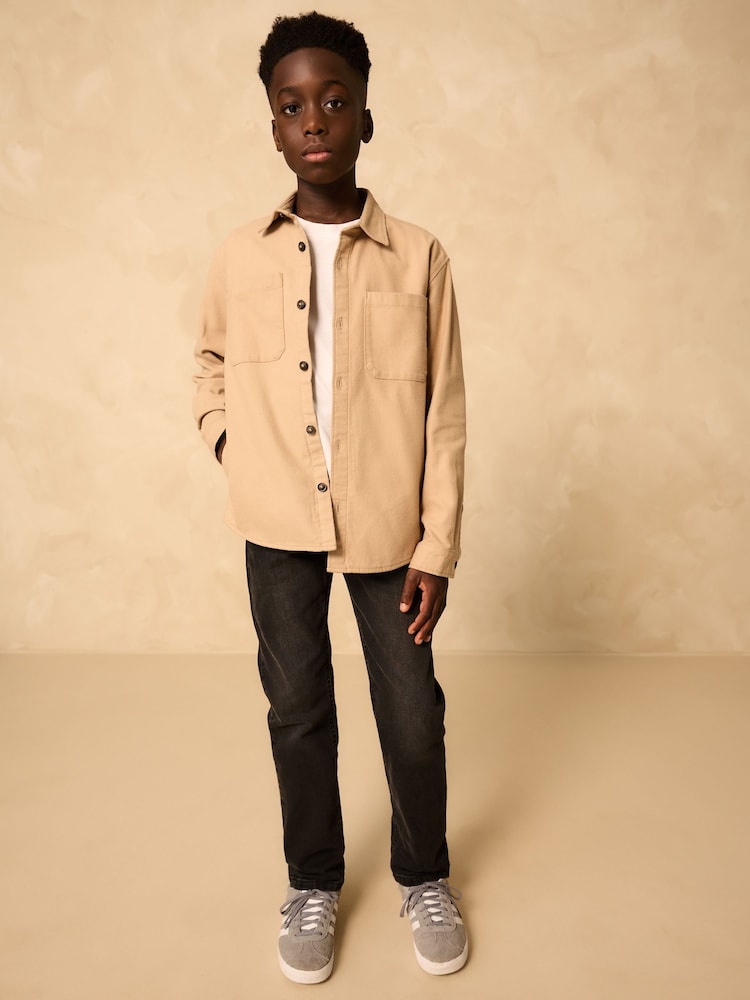 Stone Brushed Overshirt (3-16yrs) - Image 1 of 9