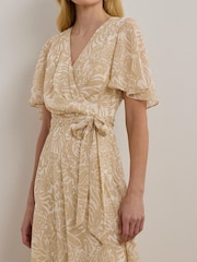 Lauren Ralph Lauren Cream Filsee Print Belted Midi Dress - Image 4 of 7