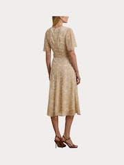 Lauren Ralph Lauren Cream Filsee Print Belted Midi Dress - Image 5 of 7
