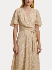 Lauren Ralph Lauren Cream Filsee Print Belted Midi Dress - Image 6 of 7