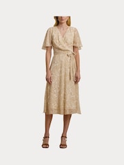Lauren Ralph Lauren Cream Filsee Print Belted Midi Dress - Image 7 of 7