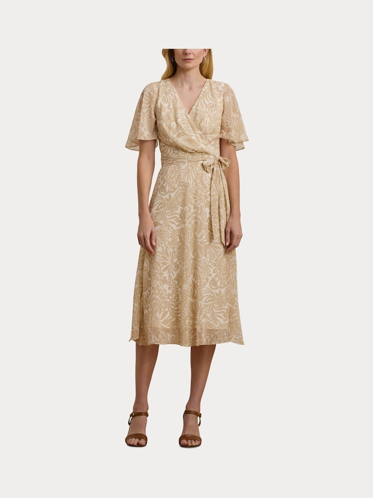 Lauren Ralph Lauren Cream Filsee Print Belted Midi Dress - Image 7 of 7