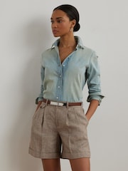 Lauren Ralph Lauren Blue Jamelko Denim Shirt - Image 1 of 8