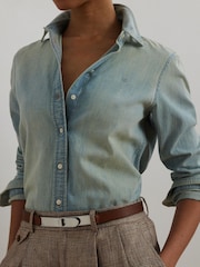 Lauren Ralph Lauren Blue Jamelko Denim Shirt - Image 4 of 8