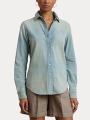 Lauren Ralph Lauren Blue Jamelko Denim Shirt - Image 6 of 8