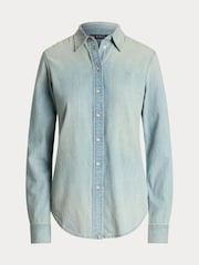 Lauren Ralph Lauren Blue Jamelko Denim Shirt - Image 8 of 8