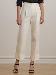 Lauren Ralph Lauren Zeeya Wide Leg Pleated Ankle Trousers - Image 1 of 5