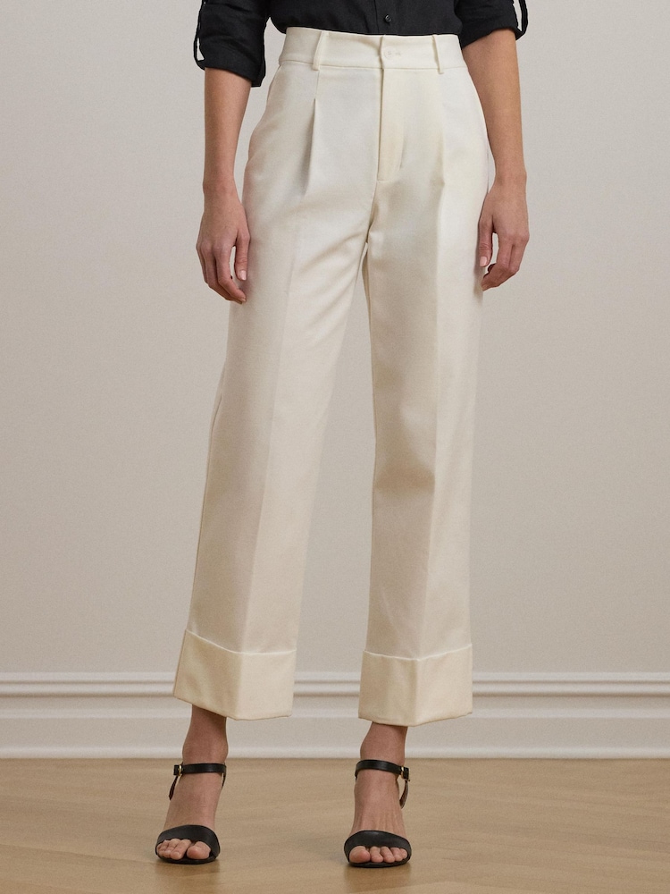 Lauren Ralph Lauren Zeeya Wide Leg Pleated Ankle Trousers - Image 1 of 5