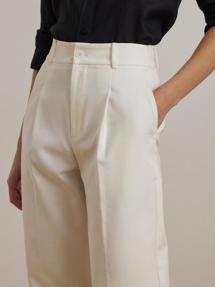 Lauren Ralph Lauren Zeeya Wide Leg Pleated Ankle Trousers - Image 3 of 5