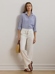 Lauren Ralph Lauren Blue Rimnah Stripe Pocket Detail Shirt - Image 3 of 8