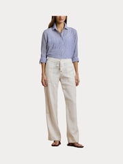 Lauren Ralph Lauren Blue Rimnah Stripe Pocket Detail Shirt - Image 7 of 8