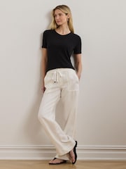 Lauren Ralph Lauren Drina Linen Blend T-Shirt - Image 3 of 6