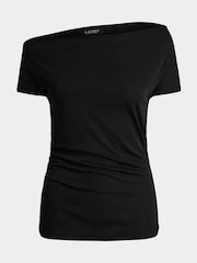 Lauren Ralph Lauren Arissa Off-The-Shoulder Black Jersey Blouses - Image 6 of 6