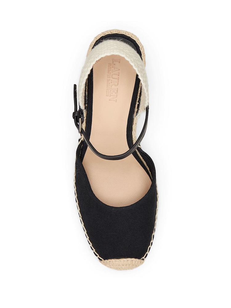 Buy Lauren Ralph Lauren Black Contrast Wedge Espadrille Sandals