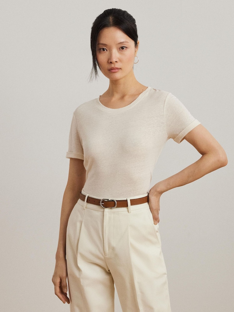 Lauren Ralph Lauren Drina Linen Blend T-Shirt - Image 1 of 6