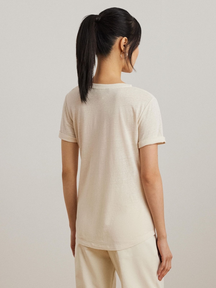 Lauren Ralph Lauren Drina Linen Blend T-Shirt - Image 2 of 6