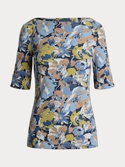 Lauren Ralph Lauren Judy Stretch Cotton Boatneck Top - Image 6 of 6