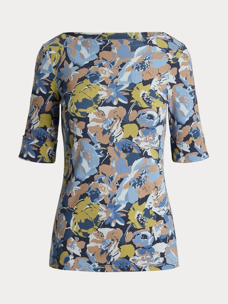 Lauren Ralph Lauren Judy Stretch Cotton Boatneck Top - Image 6 of 6