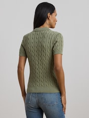 Lauren Ralph Lauren Natrissa Embridered Logo Cable Knit Polo Shirt - Image 2 of 6